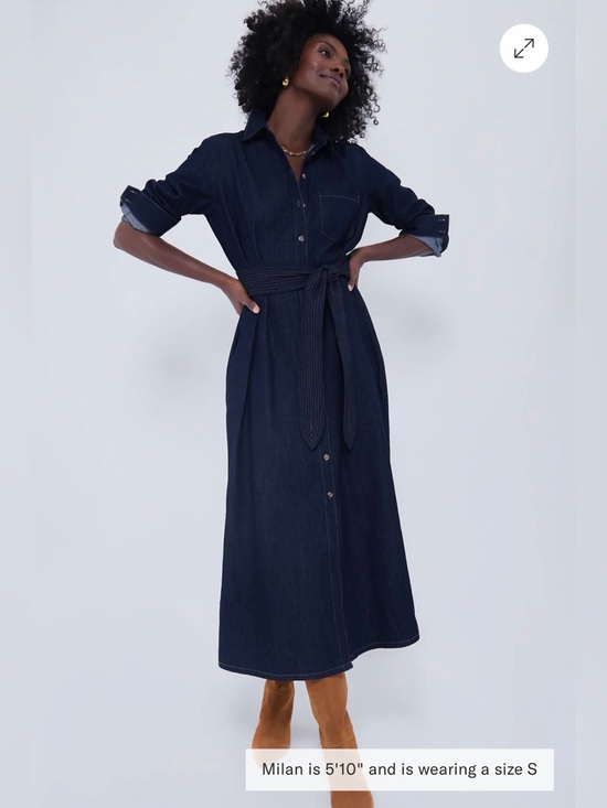 Tuckernuck Dresses & Skirts - 👖 Tuckernuck Dark Denim Maxi Dress - Medium 👖 Button Front & Tie Waist